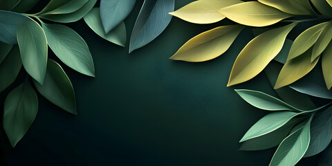 Green & Yellow Leaf 3D Illustration Background