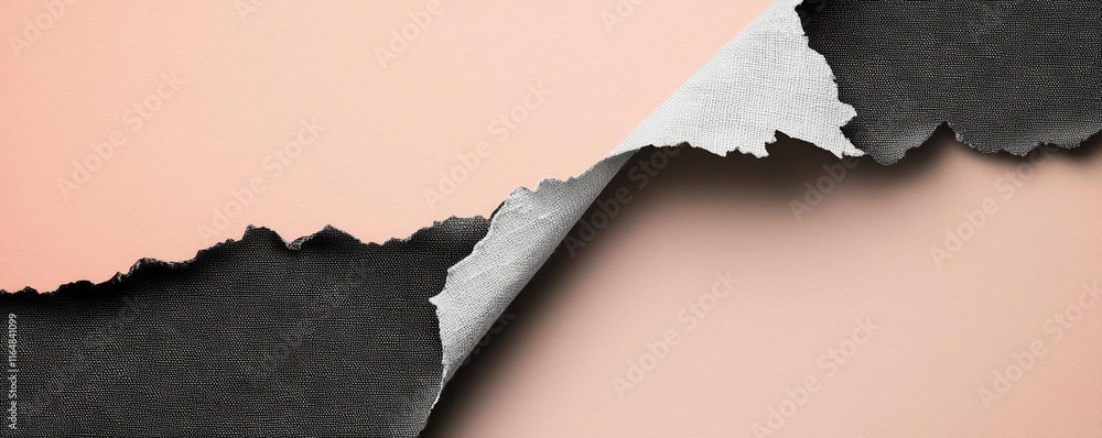 Poster torn abstract background idea. torn paper edges revealing contrasting textures and colors on a soft 