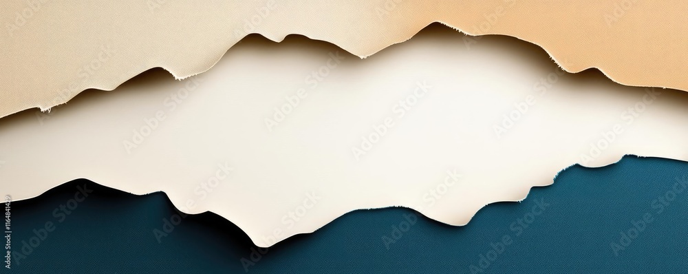 Poster torn abstract background idea. abstract landscape design with layered mountains and soft pastel colo