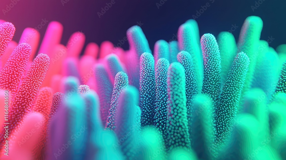 Poster noise abstract background concept. vibrant close-up abstract view of colorful coral formations under