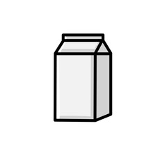 illustration of a milk box package, flat colour