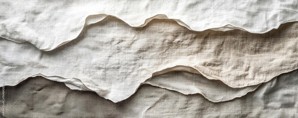 Poster torn abstract background idea. elegantly layered linen textures in neutral tones creating a soothing