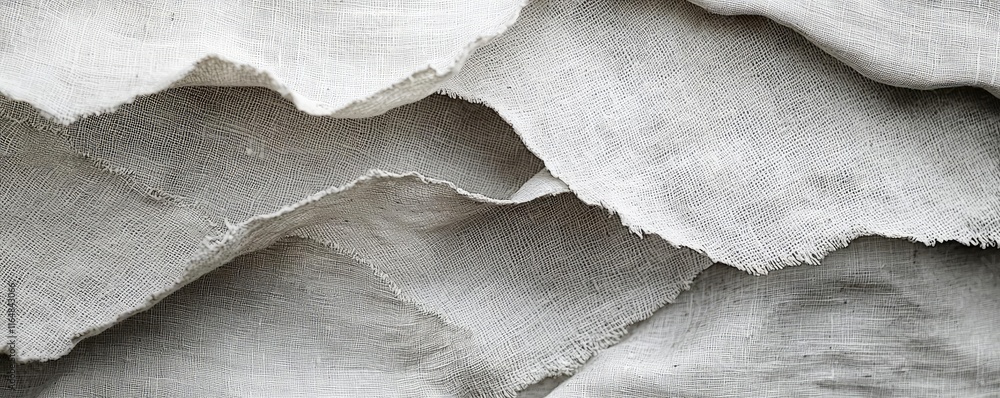 Poster torn abstract background idea. abstract layers of textured fabric in soft, neutral tones for design 