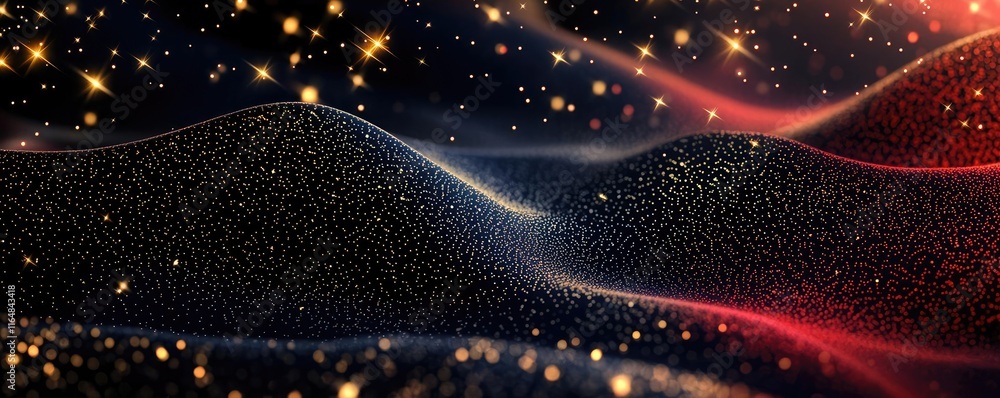 Poster starry abstract background idea. abstract waves of color and light create a visually stunning cosmic