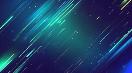 Abstract Diagonal Lines Glowing Brightly In Dark Blue