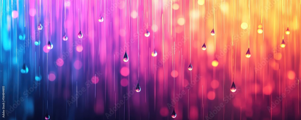 Poster droplets abstract background concept. vibrant abstract background with colorful droplets and soft gr