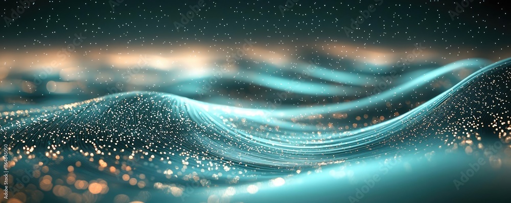Aufkleber starry abstract background idea. calm ocean waves with shimmering light reflections, creating a tran