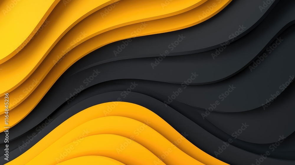 Poster noise abstract background concept. stylish abstract pattern with black and yellow waves for creative