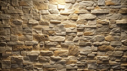 Illuminated Stone Wall Texture A Rustic and Elegant Background for Design Projects
