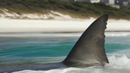 Fototapeta premium Shark fin near beach