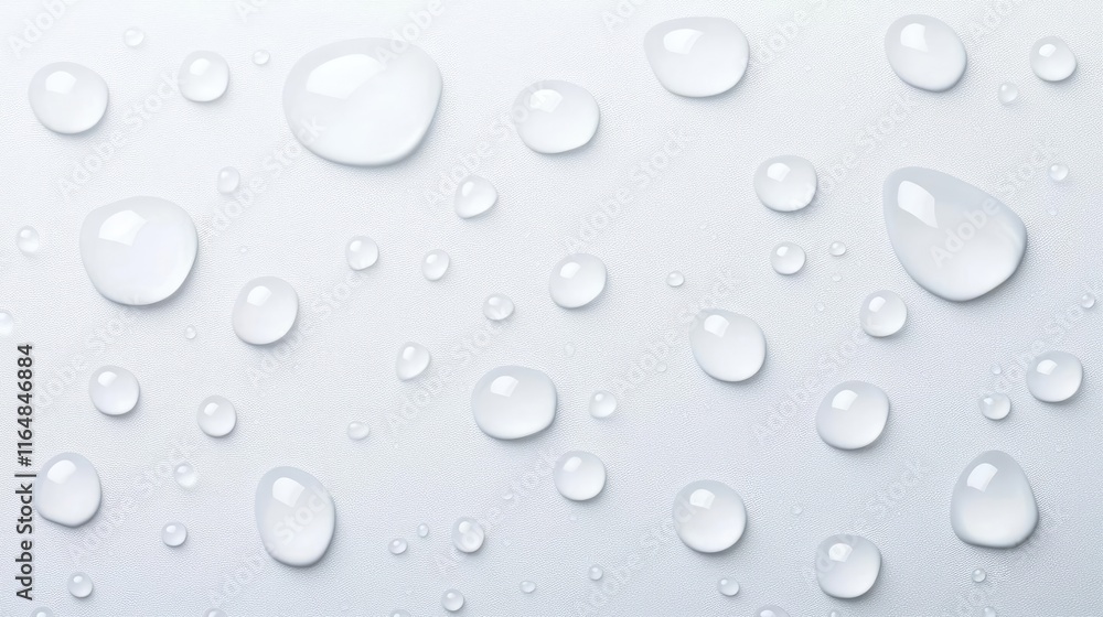 Poster droplets abstract background concept. close-up of water droplets on a smooth surface with a minimali