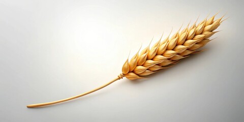 Golden Wheat Ear on a Light Background A Symbol of Abundance and Harvest