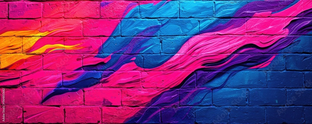 Poster graffiti abstract background idea. vibrant graffiti art showcasing dynamic waves of color on a textu