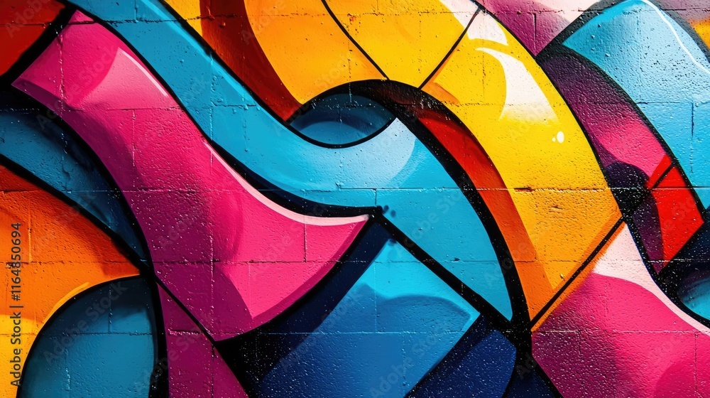 Aufkleber graffiti abstract background idea. vibrant graffiti mural showcasing colorful abstract patterns on a