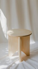 Minimalist Round Wooden Side Table Design for Modern Interiors, Simple and Elegant Home Decor Accent Piece