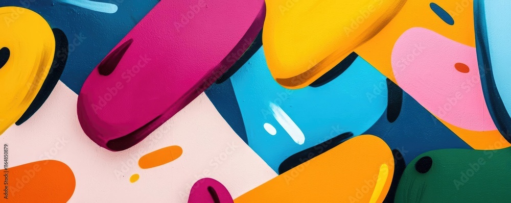 Poster graffiti abstract background idea. colorful abstract shapes create a vibrant and artistic background