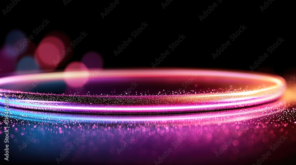Poster sparkle abstract background concept. vibrant glowing circular design with colorful lights and sparkl