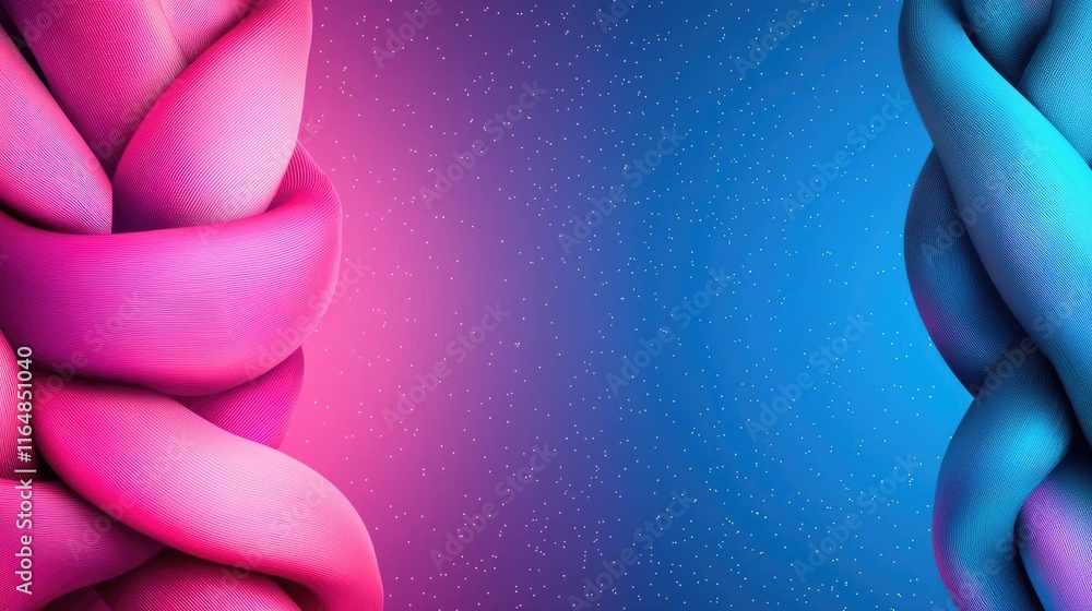 Poster sparkle abstract background concept. colorful twisted patterns in vibrant pink and blue tones create