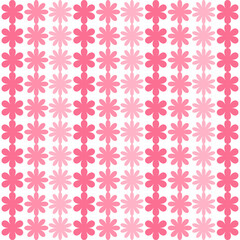 Pink Flowers Geometric Pattern Modern Shapes Background