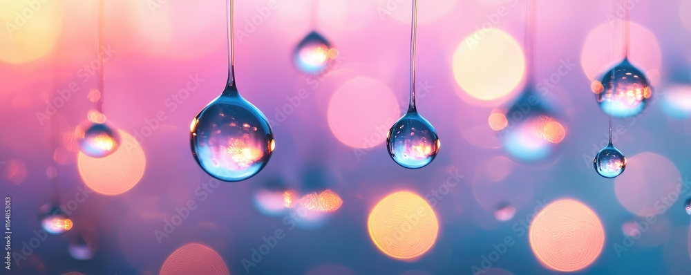 Aufkleber droplets abstract background concept. colorful water droplets with a blurred background, creating a 