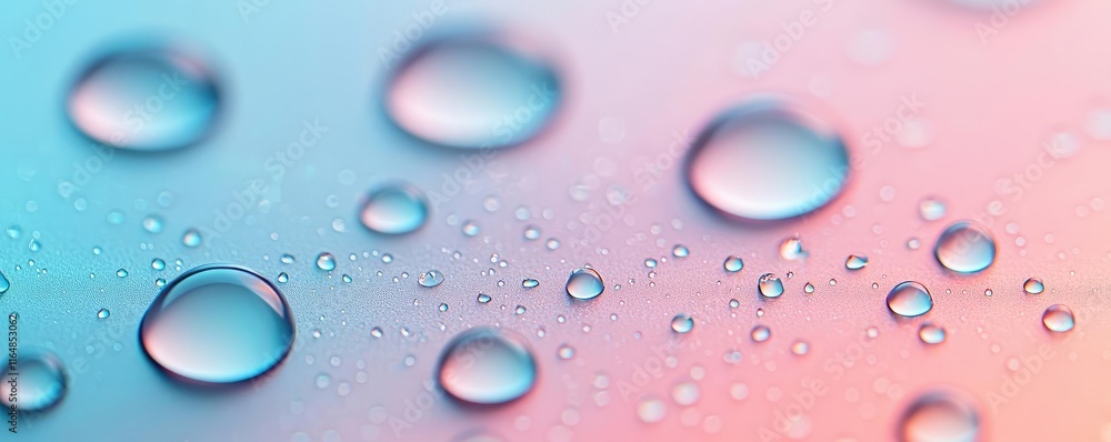 Poster droplets abstract background concept. colorful water droplets on a vibrant gradient background with 