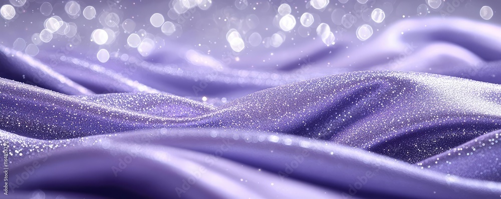 Poster sparkle abstract background concept. elegant flowing purple fabric with sparkling highlights, perfec