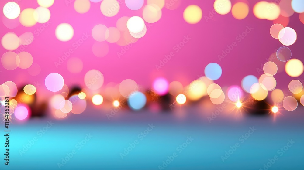 Poster sparkle abstract background concept. colorful bokeh lights creating a vibrant and festive atmosphere
