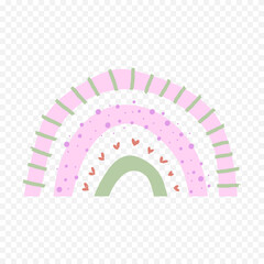 Hand drawn rainbow element. Boho rainbow hand drawn illustration