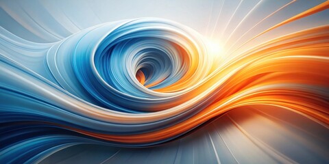 Abstract swirling vortex of blue and orange hues