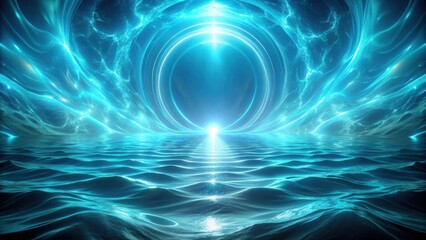 Obraz premium Abstract Ocean Portal Glowing Rings and Energetic Waves