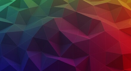 Fototapeta premium Vibrant geometric polygonal pattern with rainbow gradient