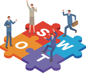 SWOT分析のイメージイラスト