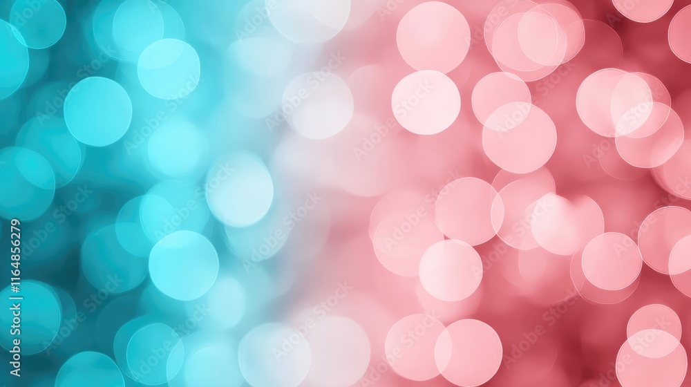 Poster droplets abstract background concept. vibrant bokeh lights in blue and red creating a dreamy abstrac