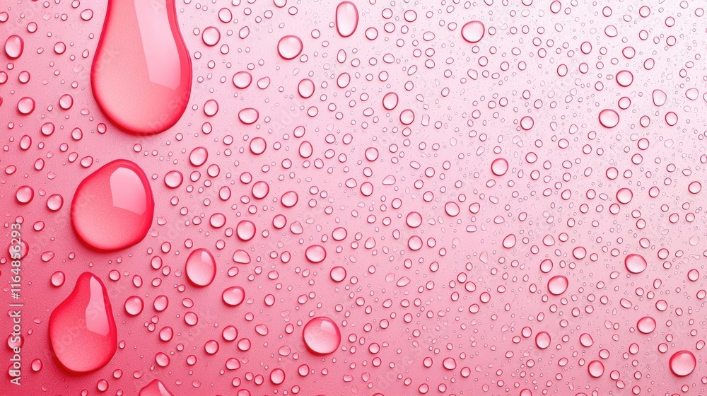 Aufkleber droplets abstract background concept. abstract close-up of pink droplets on glass creating a refresh
