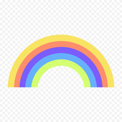 Hand drawn rainbow element. Boho rainbow hand drawn illustration