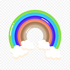 Hand drawn rainbow element. Boho rainbow hand drawn illustration