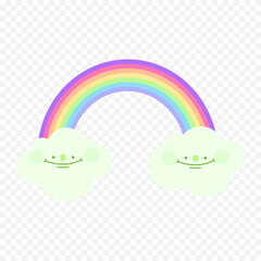 Hand drawn rainbow element. Boho rainbow hand drawn illustration