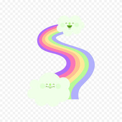 Hand drawn rainbow element. Boho rainbow hand drawn illustration