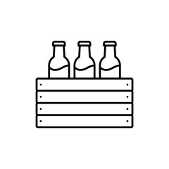 Beer bottle case icon,vector flat black simple linear illustration for web and app..eps