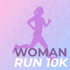 Women run championship poster template