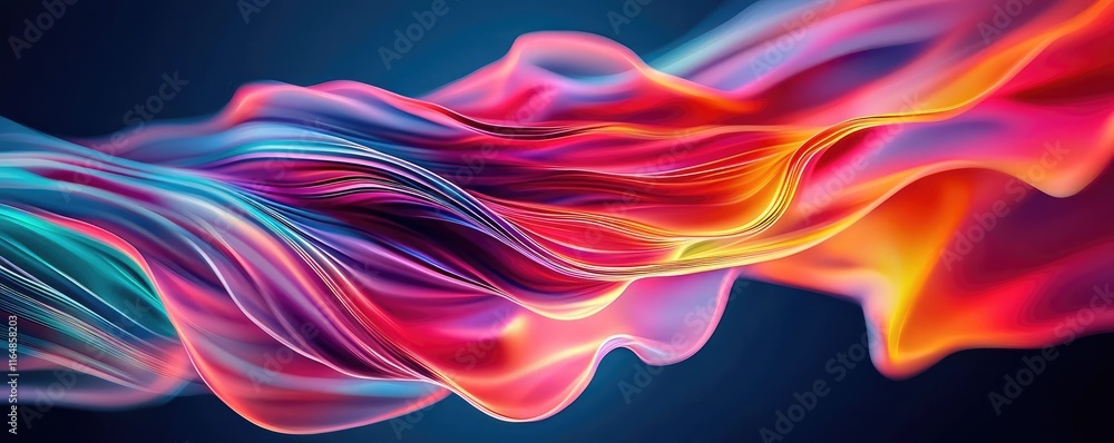 Poster cosmic abstract background concept. vibrant abstract waves in colorful gradients showcasing movement
