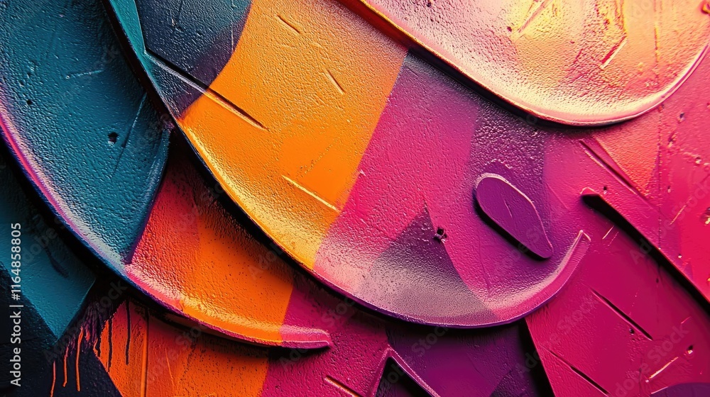 Poster graffiti abstract background idea. vibrant colorful abstract graphic design with bold shapes and tex