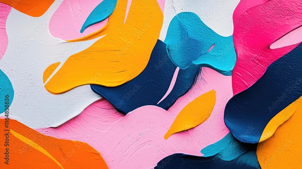 Poster graffiti abstract background idea. colorful abstract shapes layered in vibrant hues create a dynamic