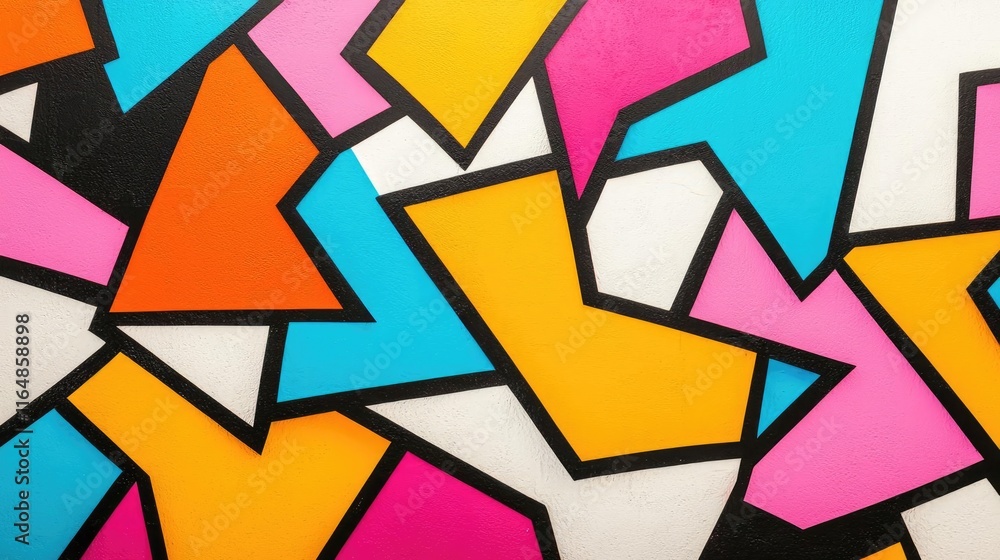 Poster graffiti abstract background idea. colorful abstract shapes create a vibrant and dynamic visual expe