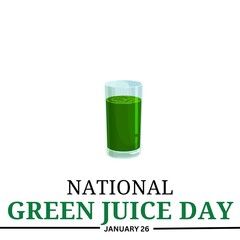National Green Juice Day vector. January 26. Important day