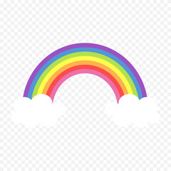 Hand drawn rainbow element. Boho rainbow hand drawn illustration