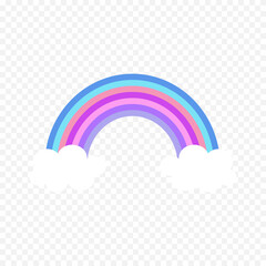 Hand drawn rainbow element. Boho rainbow hand drawn illustration