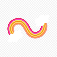 Hand drawn rainbow element. Boho rainbow hand drawn illustration