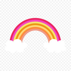 Hand drawn rainbow element. Boho rainbow hand drawn illustration