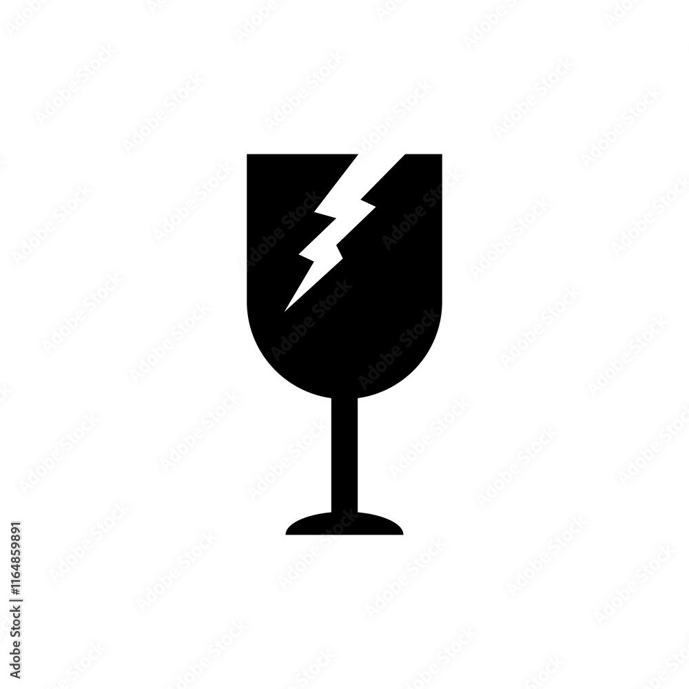 Aufkleber fragile sign vector icon. vector flat black simple illustration for web and app..eps